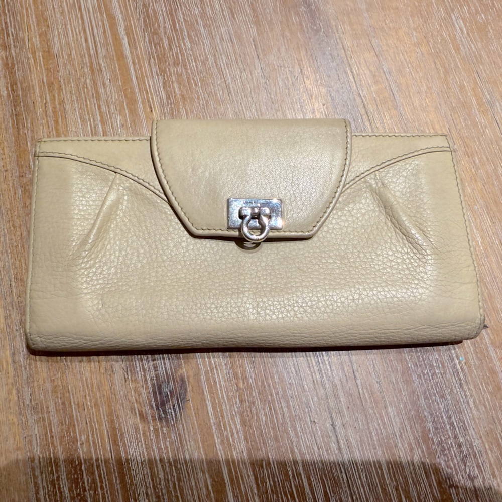 Salvatore Ferragamo Nude Long Leather Wallet